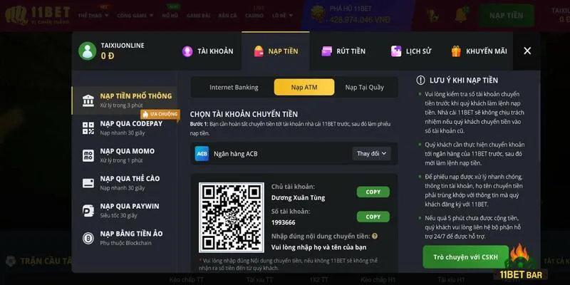 Lợi Ích Khi Nạp Tiền 11bet