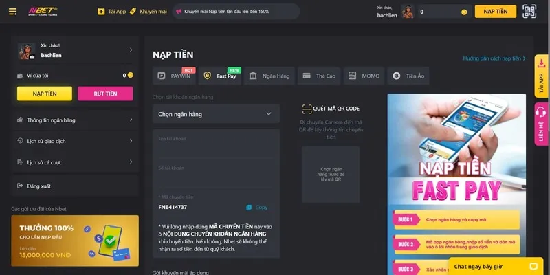 Các Phương Thức Nạp Tiền Phổ Biến Tại Nbet