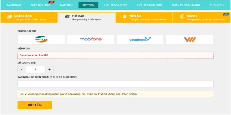 Có Giới Hạn Số Lần Rút Tiền Tại Five88 Trong Ngày Không?